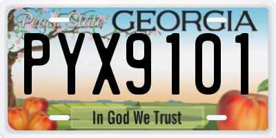 GA license plate PYX9101