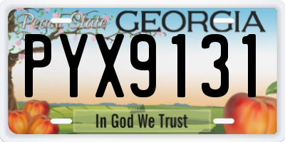 GA license plate PYX9131