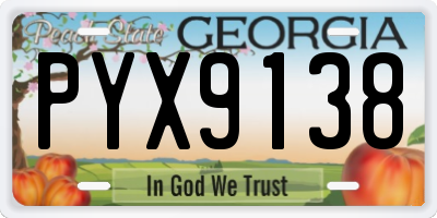 GA license plate PYX9138