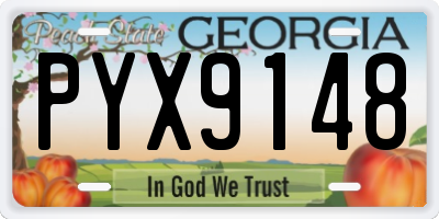GA license plate PYX9148
