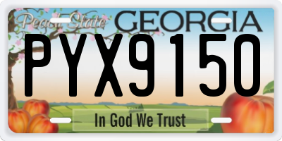GA license plate PYX9150