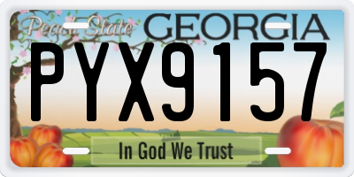 GA license plate PYX9157