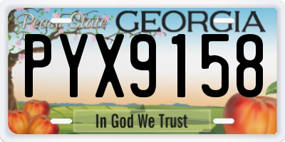 GA license plate PYX9158