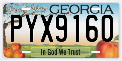 GA license plate PYX9160