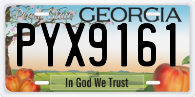 GA license plate PYX9161