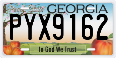 GA license plate PYX9162