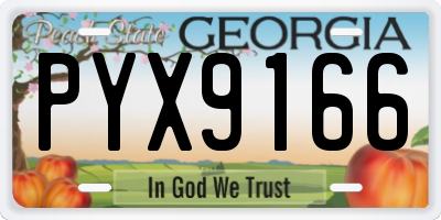 GA license plate PYX9166