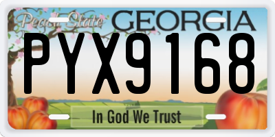 GA license plate PYX9168