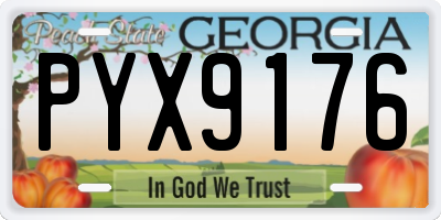 GA license plate PYX9176