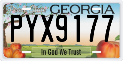 GA license plate PYX9177