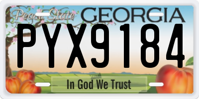 GA license plate PYX9184