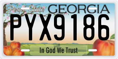 GA license plate PYX9186