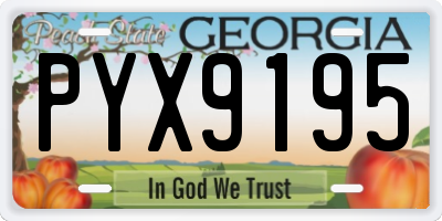 GA license plate PYX9195