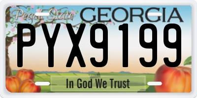 GA license plate PYX9199