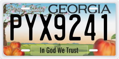 GA license plate PYX9241