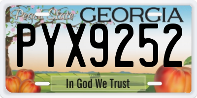 GA license plate PYX9252