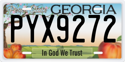 GA license plate PYX9272