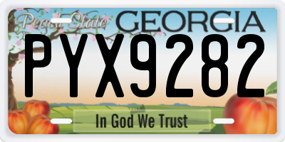 GA license plate PYX9282