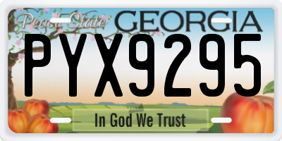 GA license plate PYX9295