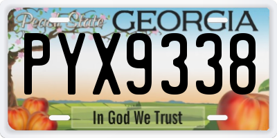 GA license plate PYX9338