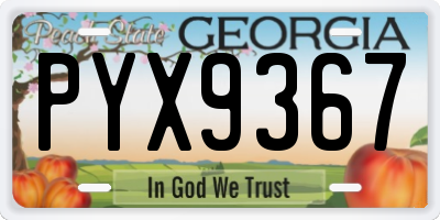 GA license plate PYX9367