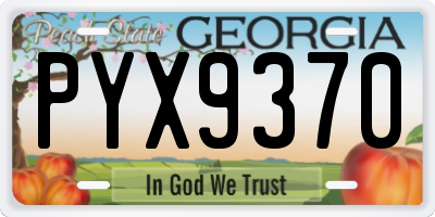 GA license plate PYX9370