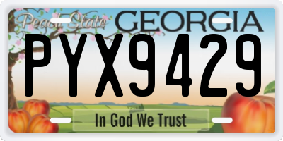GA license plate PYX9429