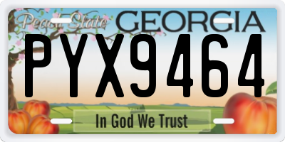GA license plate PYX9464