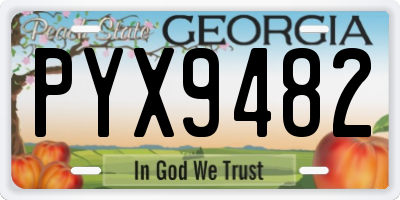 GA license plate PYX9482