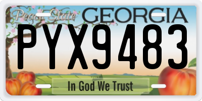 GA license plate PYX9483