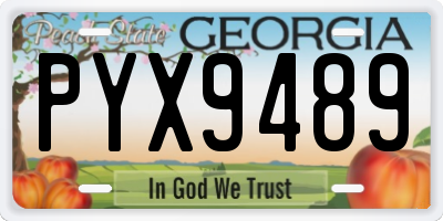 GA license plate PYX9489