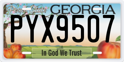 GA license plate PYX9507