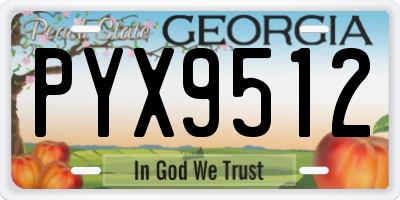 GA license plate PYX9512