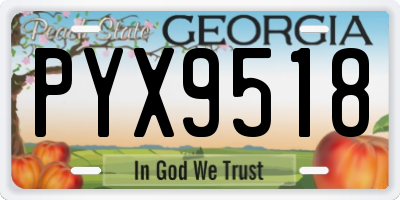 GA license plate PYX9518