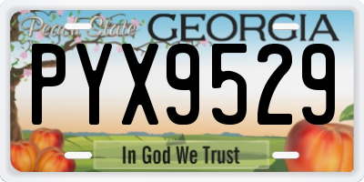 GA license plate PYX9529