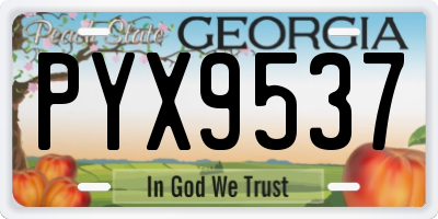 GA license plate PYX9537
