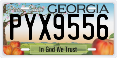 GA license plate PYX9556