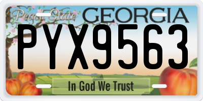 GA license plate PYX9563