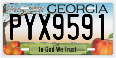 GA license plate PYX9591