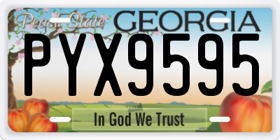 GA license plate PYX9595