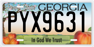 GA license plate PYX9631