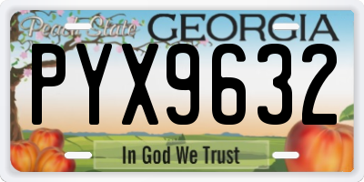 GA license plate PYX9632