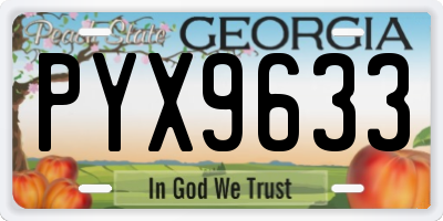 GA license plate PYX9633