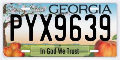 GA license plate PYX9639