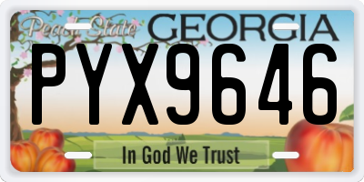 GA license plate PYX9646