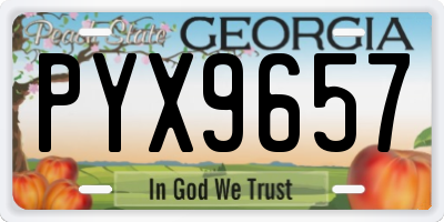 GA license plate PYX9657