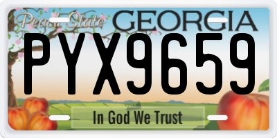 GA license plate PYX9659