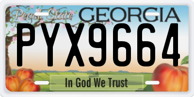 GA license plate PYX9664
