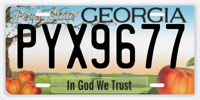 GA license plate PYX9677