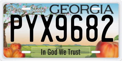 GA license plate PYX9682